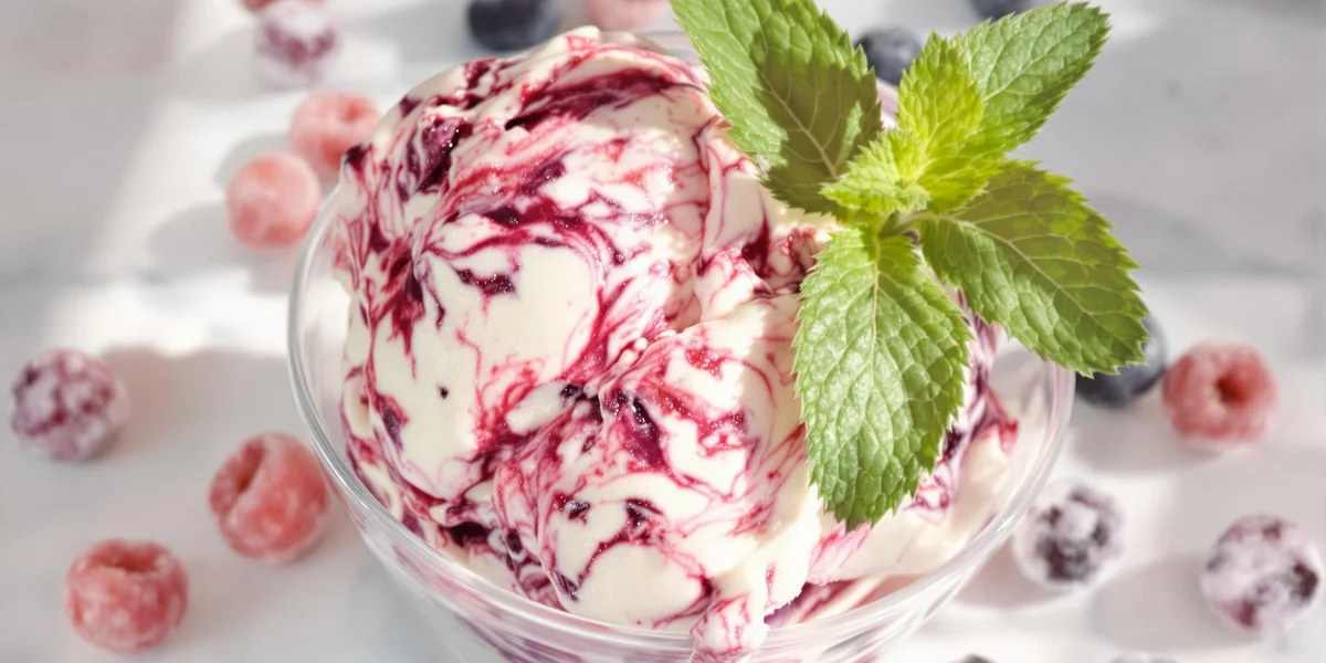 domowe lody na bazie owoców i wysokobiałkowego skyra